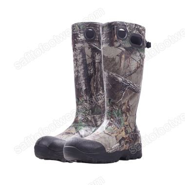 Kamuflasje-jaktstøvler i gummi